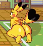  animated anthro bedroom_eyes blackmore bubble_butt butt digital_media_(artwork) feet female hi_res looking_back narrowed_eyes nintendo pikachu pok&eacute;mon pok&eacute;mon_(species) raised_tail seductive shaking_butt sitting solo solo_focus twerking video_games 