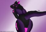  animal_genitalia animal_penis anthro backsack balls black_body black_fur canine_penis fur genitals hexvibes_(character) knot machine male penis protogen protogen_visor purple_body purple_fur purple_penis sibi_the_messtress solo 