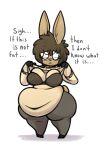  2018 anthro belly big_belly big_breasts bottom_heavy bra breasts cervid clothed clothing dialogue digital_media_(artwork) ellie_(maddeku) english_text eyewear female glasses hi_res huge_thighs maddeku mammal navel obese obese_female overweight overweight_female solo text thick_thighs underwear wide_hips 