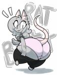  2018 anthro big_butt bottom_heavy bottomwear bottomwear_down breasts butt clothed clothing digital_media_(artwork) elisa_(maddeku) english_text eye_through_hair female hair hi_res huge_butt huge_hips huge_thighs hyper hyper_butt hyper_thighs looking_at_viewer maddeku mammal murid murine pants pants_down partially_clothed rat rodent solo text thick_thighs translucent translucent_hair underwear wide_hips 