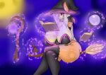  big_breasts big_butt breasts butt clothed clothing female fluffyglitch hat headgear headwear hi_res magic magic_user solo wide_hips witch witch_costume witch_hat 