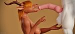  3d_(artwork) animal_genitalia animal_penis anthro balls big_breasts bodily_fluids breasts butt digital_media_(artwork) equid equine equine_penis erection faceless_character faceless_male female fingers genitals hair hi_res horse hybrid_genitalia hybrid_penis knot knotted_equine_penis licking male male/female mammal medial_ring nipples nude oral penile penis penis_lick pose sex smile tongue tongue_out yogher 