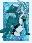  anthro clothing eeveelution female glaceon hi_res humanoid ixamidyne legwear lingerie nintendo pinup pok&eacute;mon pok&eacute;mon_(species) pose solo thigh_highs video_games 