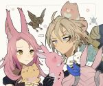  animal animal_ears blue_eyes blush branch_ed divine_arsenal_aa-zeus_-_sky_thunder duel_monster hair_ribbon heart kalantosa_mythical_beast_of_the_forest light_brown_hair melffy_catty melffy_puppy melffy_rabby pink_hair ribbon tri-brigade_ferrijit_the_barren_blossom tri-brigade_kitt tri-brigade_mercourier tri-brigade_shuraig_the_ominous_omen yellow_eyes yu-gi-oh! 