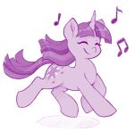  cutie_mark dstears equid equine eyelashes eyes_closed female feral friendship_is_magic happy hi_res horn mammal monochrome musical_note my_little_pony smile solo twilight_sparkle_(mlp) unicorn walking 