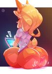  2022 activision anthro bandicoot big_butt blonde_hair butt buttplug clothing coco_bandicoot crash_bandicoot_(series) doppledadko female hair hi_res mammal marsupial orange_body plug_(sex_toy) sex_toy shirt solo topwear video_games 