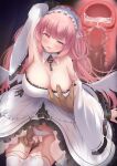  1boy 1girl armpits azur_lane breast_grab breasts censored chain chained chained_wrists cleavage clothed_female_nude_male cross-section cum cum_in_pussy detached_collar detached_sleeves dress frilled_dress frills grabbing grabbing_from_behind hetero highres large_breasts long_hair mosaic_censoring niboshin_(usagi_drive) nude panties penis perseus_(azur_lane) pink_eyes pink_hair pussy_juice see-through sex thighhighs twintails underwear vaginal very_long_hair wet white_dress white_legwear white_panties wide_sleeves wing_collar 