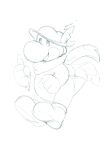  2022 4_fingers anthro apricotsammi belly biped clothing fingers hat headgear headwear hi_res mario_bros nintendo scarf simple_background sketch slightly_chubby solo video_games white_background yoshi 