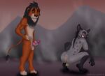  anthro banzai_(the_lion_king) bend butt disney duo felid fur grey_body grey_fur hi_res hyaenid lion male male/male mammal orange_body orange_fur pantherine pinup pose presenting presenting_hindquarters rahir_(artist) scar_(the_lion_king) showing_penis smile spots spotted_body spotted_fur spotted_hyena teeth the_lion_king yellow_eyes 