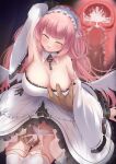  1boy 1girl armpits azur_lane breast_grab breasts censored chain chained chained_wrists cleavage clothed_female_nude_male clothed_sex cross-section cum cum_in_pussy detached_collar detached_sleeves dress frilled_dress frills grabbing grabbing_from_behind hetero highres large_breasts long_hair mosaic_censoring niboshin_(usagi_drive) nude panties penis perseus_(azur_lane) pink_eyes pink_hair pussy_juice see-through sex thighhighs twintails underwear vaginal very_long_hair wet white_dress white_legwear white_panties wide_sleeves wing_collar 
