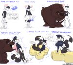  animancer assisted_exposure bottomless breast_enlargement breasts clothed clothing comic dipodid female hi_res jerboa licking luck_(disambiguation) magic male mammal mephitid pantsing rodent skunk tongue tongue_out transformation ursid 