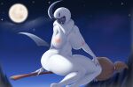  2022 absol alternate_version_at_source anthro anthrofied areola big_breasts breasts broom broom_riding cleaning_tool digital_media_(artwork) female flying full_moon looking_at_viewer mleonheart moon night nintendo nipples pok&eacute;mon pok&eacute;mon_(species) sky solo star starry_sky video_games 