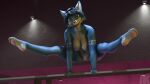  2019 3d_(artwork) absurd_res accessory anthro asenak_(artist) blue_body blue_ears blue_fur blue_hair blue_tail breasts butt canid canine digital_media_(artwork) female fox fur furgonomics genitals green_eyes hair handpads handpaw hi_res hindpaw krystal looking_at_viewer mammal markings multicolored_body multicolored_ears multicolored_fur nintendo nipples pawpads paws pussy signature solo spread_legs spreading star_fox tail_accessory tailband tattoo text tribal tribal_markings tribal_tattoo video_games white_body white_fur white_inner_ear 