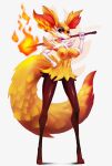  absurd_res anthro big_breasts braixen breasts female hi_res holding_object long_ears long_legs nintendo pok&eacute;mon pok&eacute;mon_(species) redrime simple_background small_waist solo tuft video_games white_background wide_hips 