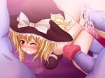  artist_request blonde_hair blood blush censored clenched_teeth cum erection gangbang gangrape group_sex hat highres kirisame_marisa pain penis rape sex teeth touhou virgin wince wink witch_hat yellow_eyes 