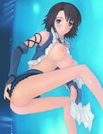  ass blue_eyes breasts brown_hair final_fantasy final_fantasy_x final_fantasy_x-2 open_clothes open_shirt shirt tits yuna 