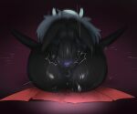 6:5 animal_humanoid anthro anus arthropod arthropod_humanoid balls big_penis black_body bodily_fluids butt cloak clothing duo female from_front_position genital_fluids genitals hi_res hollow_knight hornet_(hollow_knight) humanoid larger_female legs_up lying male male/female mask mating_press mdthetest motion_blur on_back penetration penis protagonist_(hollow_knight) pussy pussy_juice sex size_difference small_but_hung smaller_male team_cherry vaginal vaginal_penetration video_games 