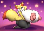 absurd_res anthro areola badgerben bedroom_eyes big_breasts braixen breasts dipstick_tail female hand_behind_head hi_res huge_breasts huge_thighs hyper hyper_breasts inner_ear_fluff kneeling looking_at_viewer markings multicolored_body narrowed_eyes nintendo nipples nude open_mouth orange_eyes pink_nipples pok&eacute;mon pok&eacute;mon_(species) seductive solo tail_markings thick_thighs tuft video_games 