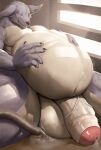  balls belly big_balls big_belly big_penis bodily_fluids genital_fluids genitals huge_balls huge_penis humanoid hyper hyper_balls hyper_genitalia hyper_penis inflation male muscular muscular_male penis precum smile solo zex 