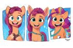  bean_mouth blue_eyes earth_pony equid equine fanzeem female fetlocks happy hasbro hi_res horse looking_at_viewer mammal mlp_g5 my_little_pony my_little_pony:_tell_your_tale open_mouth open_smile pony satchel smile solo style_emulation sunny_starscout_(mlp) 