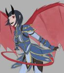  absurd_res arueshalae clothed clothing demon demon_humanoid female gallingsiren hi_res horn horned_humanoid humanoid pathfinder:_wrath_of_the_righteous red_eyes solo spread_wings succubus tail_motion winged_humanoid wings 