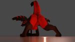  absurd_res anthro ashtonsparx_(artist) blender_(software) breasts fur fur_markings herm hi_res hobkin intersex jack-o&#039;_pose long_tongue markings multi_ear pose presenting red_body red_fur simple_background solo tongue tongue_out 