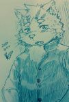  2017 absurd_res anthro hi_res looking_at_viewer male open_mouth signature sketch solo species_request traditional_media_(artwork) 