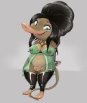  anthro arctic_shrew breasts clothed clothing disney eulipotyphlan female fru_fru fur genitals hair hi_res honeymono lingerie mammal open_mouth pussy shrew simple_background slightly_chubby smile solo translucent translucent_clothing zootopia 