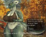  absurd_res anthro argonian bethesda_softworks big_breasts bodily_fluids breasts cleavage clothed clothing colored coolmaster98 curvy_figure dialogue english_text female hi_res holding_breast horn looking_at_viewer navel nipple_outline outside scalie skimpy solo standing sweat text the_elder_scrolls thick_thighs video_games voluptuous wide_hips 