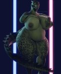  absurd_res anthro argonian bethesda_softworks big_breasts breasts coolmaster98 deeja female hi_res huge_breasts looking_at_viewer nipples nude overweight scalie solo the_elder_scrolls thick_thighs video_games wide_hips 