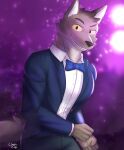  absurd_res anthro bottomwear bow_tie canid canine canis cheezychess clothing dancing dreamworks formal hi_res humanoid jacket male mammal mr._wolf_(the_bad_guys) pants solo suit the_bad_guys topwear wolf 