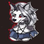  anthro big_breasts breasts canid canid_demon canine clothing demon female gab0o0 hair hellhound helluva_boss hi_res humanoid loona_(helluva_boss) mammal red_sclera solo white_body 