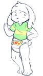  2016 ambiguous_gender anthro archived_source clothing diaper digital_drawing_(artwork) digital_media_(artwork) fur looking_at_viewer monsterbunny shirt simple_background solo standing topwear young 