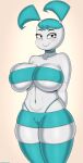  absurd_res big_breasts blush breasts camel_toe clothed clothing drunkavocado female hi_res humanoid jenny_wakeman legwear looking_at_viewer machine my_life_as_a_teenage_robot nickelodeon robot smile solo 