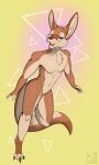  absurd_res anthro big_ears big_tail claws floating fluffy foxinuhhbox fur hi_res kangaroo macropod male mammal marsupial muscular pinup pose simple_background solo standing thick_tail thick_thighs wide_hips 