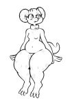  2021 anthro belly black_and_white bottom_heavy box_(hajimeyou654) breasts collar digital_media_(artwork) female hi_res horn huge_hips huge_thighs kobold monochrome naavel neckwear nude piko_(simplifypm) reptile scalie short_stack sketch slightly_chubby slightly_chubby_female small_breasts solo thick_thighs wide_hips 