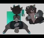  absurd_res anthro anus balls bent_legs big_butt bite biting_lip biting_own_lip black_hair blush bottomwear bradley_(stylusknight) butt canid canine canis cervid chest_lick clothing double_arm_grab duo genitals goon_(goonie_san) goonie-san grabbing_arms guiche_piercing hair hands_on_arms hi_res huge_butt humanoid_genitalia humanoid_penis licking male male/male mammal nipple_piercing nipples open_mouth penis perineum piercing rear_view self_bite shorts simple_background smile spread_legs spreading thick_thighs tongue tongue_out torn_bottomwear torn_clothing torn_shorts wide_hips wolf 