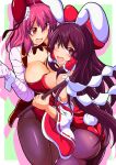  2girls ass asymmetrical_docking breast_press breasts hakurei_reimu highres huge_ass ibaraki_kasen large_breasts multiple_girls nioti playboy_bunny tagme touhou 