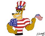  2017 4th_of_july anthro artist_name biceps clothing digital_media_(artwork) doritohead fingers fur green_eyes hand_on_hip hat headgear headwear hi_res joseph_carter kangaroo macropod male mammal marsupial multicolored_body multicolored_fur muscular muscular_anthro muscular_male signature simple_background smile solo standing stars_and_stripes tan_body tan_fur teeth two_tone_body two_tone_fur united_states_of_america white_background yellow_body yellow_fur 