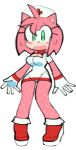  amy_rose anthro big_breasts blush bodily_fluids bottomwear breasts cleavage clothed clothing dress eulipotyphlan female fiinel fishnet fishnet_legwear footwear gloves green_eyes hair handwear hat headgear headwear hedgehog legwear looking_at_viewer mammal miniskirt nurse_clothing nurse_hat nurse_headwear nurse_uniform panties pink_body pink_hair sega shoes simple_background skirt solo sonic_the_hedgehog_(series) surprised_expression sweat underwear uniform upskirt white_background wide_eyed 