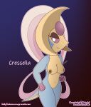  absurd_res anthro areola breasts conditional_dnp cresselia female genitals hi_res legendary_pok&eacute;mon nintendo nude pink_areola pok&eacute;mon pok&eacute;mon_(species) pussy sattytsukumo solo text video_games 