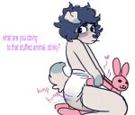 &lt;3 2018 ambiguous_gender anthro archived_source blush dialogue diaper digital_drawing_(artwork) digital_media_(artwork) dipstick_ears dipstick_tail english_text feces fur gally_(monsterbunny) hair markings messy_diaper monsterbunny multicolored_ears onomatopoeia plushie scat simple_background sitting soiled_diaper soiling solo sound_effects tail_markings text young 