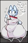  &lt;3 2020 anthro belly big_breasts blue_body blue_fur bottom_heavy breasts catrobis clothed clothing dialogue digital_media_(artwork) english_text eyelashes felid female fur hi_res huge_hips huge_thighs hyper hyper_hips hyper_thighs maddeku mammal microphone overweight overweight_female solo text thick_thighs underwear uniform wide_hips x-38_(maddeku) 