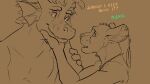  arvie_dreadmaw_(character) dragonborn dungeons_and_dragons duo ear_piercing ear_ring eye_contact fek fekkri_talot felid hand_on_chin hasbro hi_res looking_at_another male male/male mammal piercing romantic romantic_couple tabaxi wizards_of_the_coast 