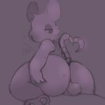  anthro balls ears_up genitals hand_on_butt hybrid iw2kmsrn male mammal maus_(iw2kmsrn) monochrome mouse murid murine neutral_expression paws raised_tail rat rodent shaded simple_background simple_shading sketch snout solo whiskers 