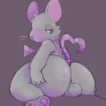  anthro balls butt butt_grab ears_up genitals hand_on_butt hybrid iw2kmsrn male mammal maus_(iw2kmsrn) mouse murid murine neutral_expression paws raised_tail rat rodent shaded simple_background simple_shading snout solo whiskers 