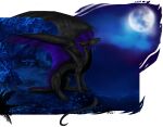  2022 alpha_channel ambiguous_gender claws detailed_background digital_media_(artwork) dragon feral grass hi_res horn membrane_(anatomy) membranous_wings moon night outside plant scales scalie selianth simple_background sky solo spines star starry_sky transparent_background western_dragon wings 