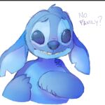  blue_body blue_eyes blue_fur disney ears_down feral fur hi_res iw2kmsrn lilo_and_stitch male no_bitches? pivoted_ears shaded simple_background simple_coloring simple_shading sketch stitch_(lilo_and_stitch) white_background worried 