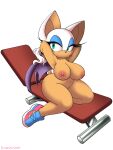  3:4 absurd_res alpha_channel anthro bat_wings big_breasts breasts chiropteran clothing edit female footwear hi_res holding_in_mouth mammal membrane_(anatomy) membranous_wings navel navel_piercing nipples nude omegasunburst piercing rouge_the_bat sega shoes signature sitting solo sonic_the_hedgehog_(series) tan_body tan_skin thick_thighs wings 