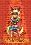  accessory ankha_zone anthro blonde_hair blue_eyes crossed_arms dancing female hair headband hi_res jak_and_daxter mammal motion_lines mustelid naughty_dog ottsel paws solo sony_corporation sony_interactive_entertainment tess_(jak_and_daxter) theblanketmonster123 video_games 